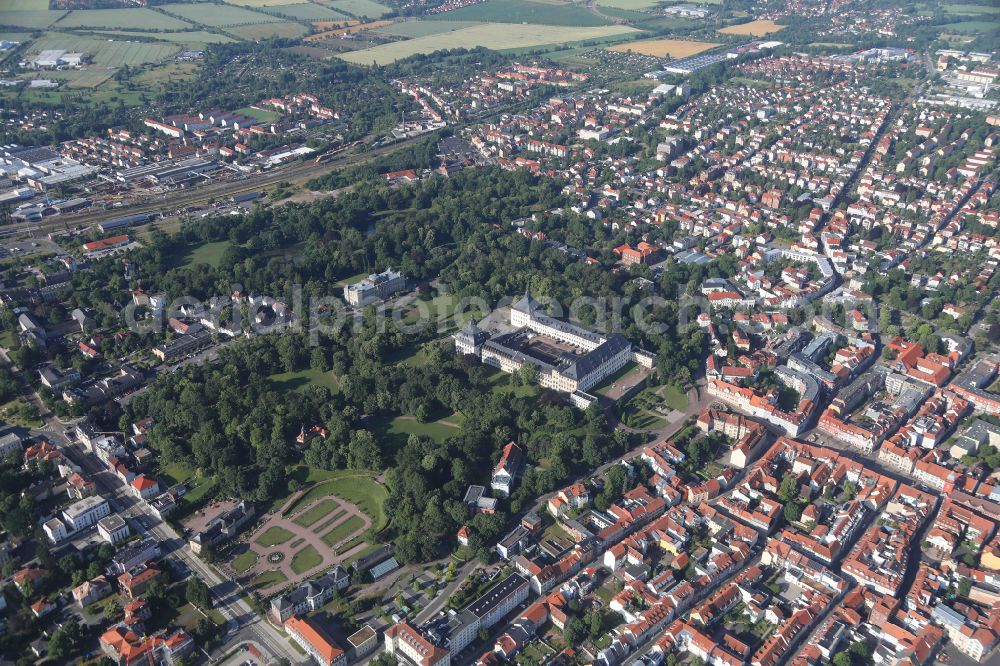 Gotha from the bird's eye view: Palace Friedenstein in Gotha in the state Thuringia, Germany