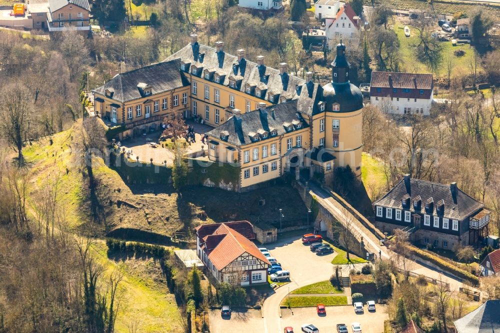 Bad Wildungen from the bird's eye view: Palace Schloss Friedrichstein on Schlossstrasse in Bad Wildungen in the state Hesse, Germany