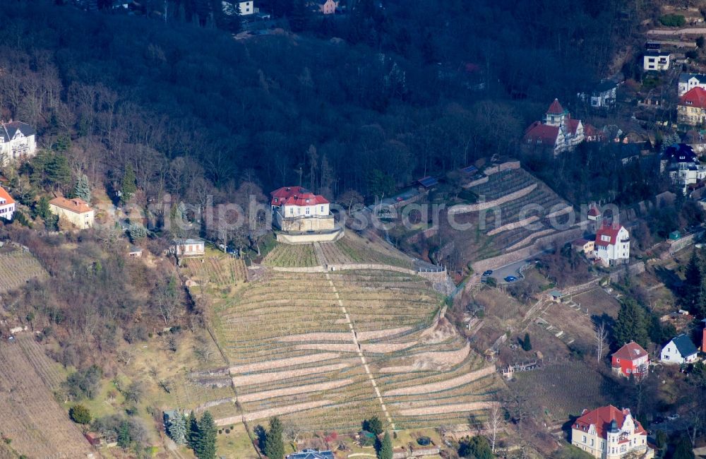 Aerial image Radebeul - Palace in Radebeul in the state Saxony, Germany