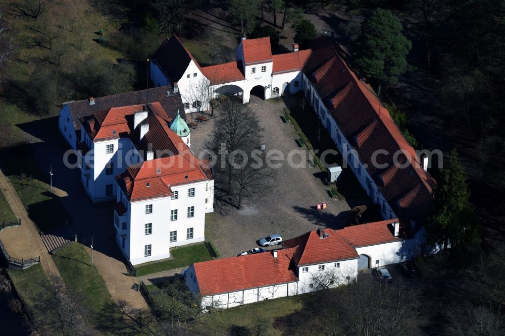 Berlin from the bird's eye view: Palace Jagdschloss Grunewald on Huettenweg in the district Grunewald in Berlin