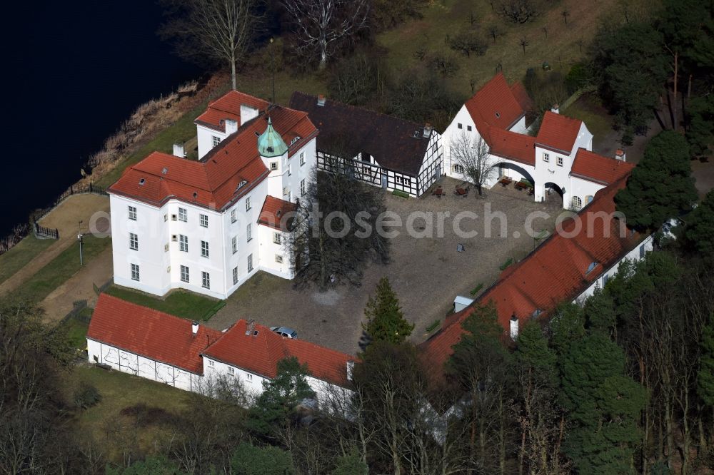 Berlin from above - Palace Jagdschloss Grunewald on Huettenweg in the district Grunewald in Berlin