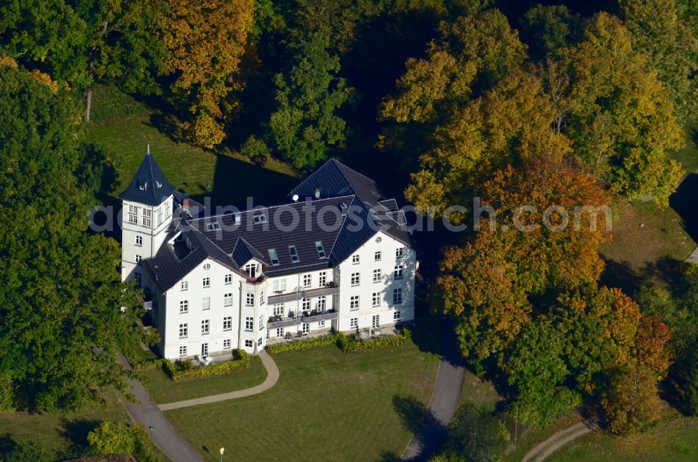 Bastorf from above - Palace Jagdschloss Hohen Niendorf in Bastorf in the state Mecklenburg - Western Pomerania, Germany