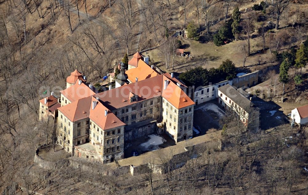 Aerial image Horni Jiretin - Ober Georgenthal - Palace Jezeri in Horni Jiretin - Ober Georgenthal in Ustecky kraj - Aussiger Region, Czech Republic