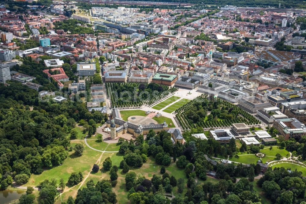 Aerial image Karlsruhe - Palace in Karlsruhe in the state Baden-Wuerttemberg, Germany