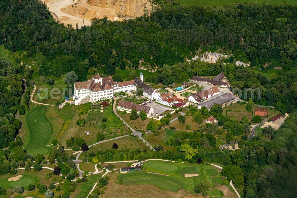 Orsingen-Nenzingen from the bird's eye view: Palace Schloss Langenstein in Orsingen-Nenzingen in the state Baden-Wuerttemberg, Germany