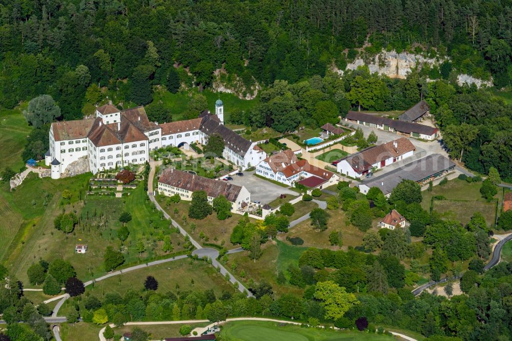 Aerial image Orsingen-Nenzingen - Palace Schloss Langenstein in Orsingen-Nenzingen in the state Baden-Wuerttemberg, Germany