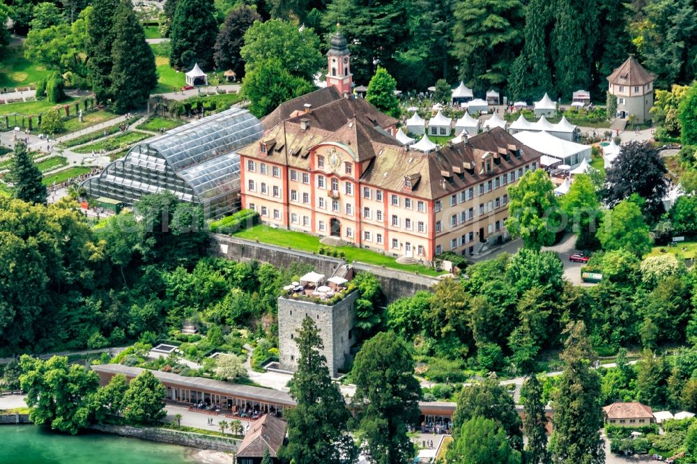 Konstanz from above - Palace Mainau in Konstanz at island Mainau in the state Baden-Wuerttemberg, Germany