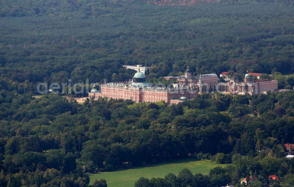 Potsdam from the bird's eye view: Palace Neues Palais in the district Brandenburger Vorstadt in Potsdam in the state Brandenburg, Germany