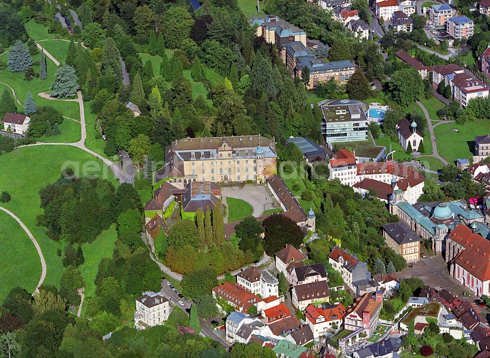 Baden-Baden from the bird's eye view: Palace Neues Schloss on street Schlosstrasse in Baden-Baden in the state Baden-Wuerttemberg, Germany