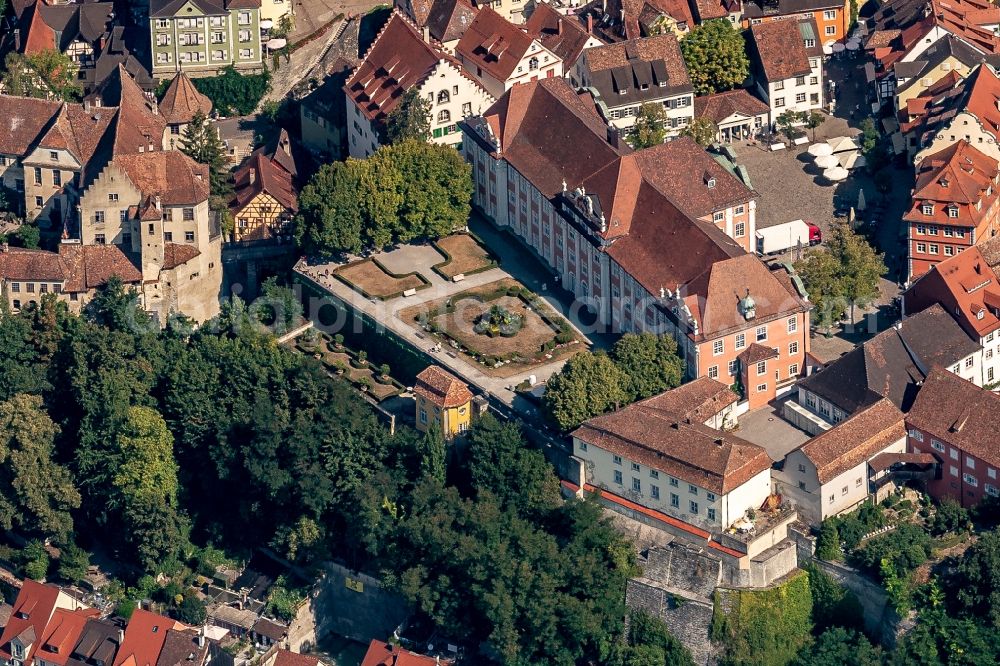 Meersburg from above - Palace Neues Schloss in Meersburg in the state Baden-Wurttemberg, Germany