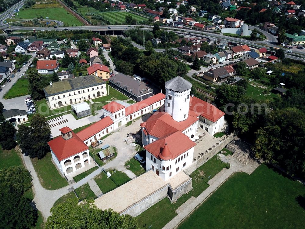 Aerial image Zilina - Palace in the district Budatin in Zilina in Zilinsky kraj, Slovakia