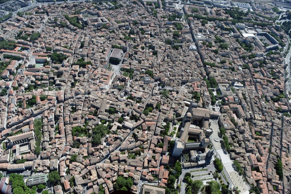 Avignon from above - Palace Palais des Papes on Place du Palais in Avignon in Provence-Alpes-Cote d'Azur, France