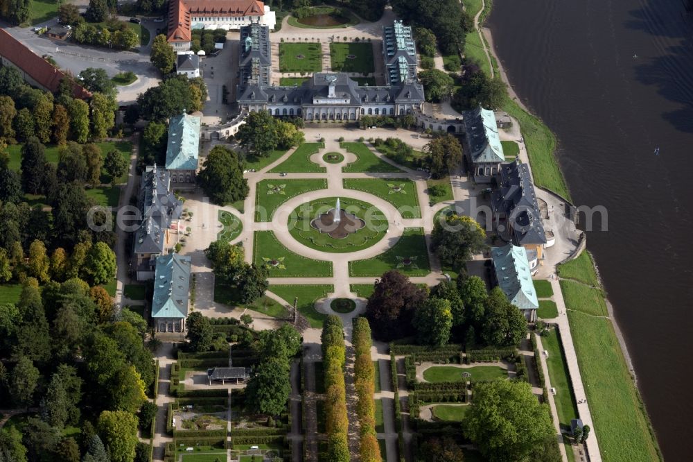 Aerial image Dresden - Palace Pillnitz in Dresden in the state Saxony, Germany