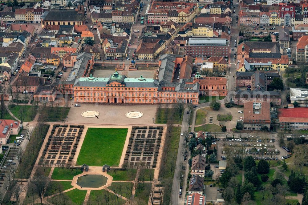 Aerial photograph Rastatt - Palace Residenzschloss Rastatt in Rastatt in the state Baden-Wuerttemberg, Germany