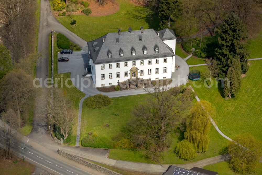 Ostwig from above - Palace Rittergut Haus Ostwig in Ostwig at Sauerland in the state North Rhine-Westphalia, Germany