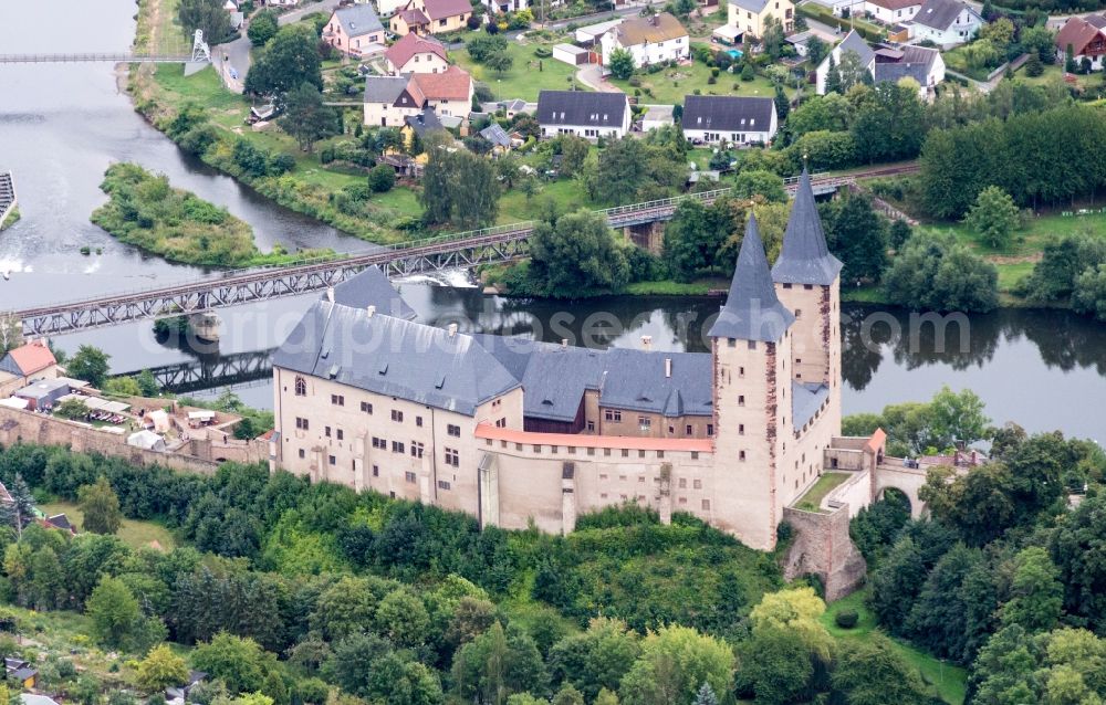 Rochlitz from the bird's eye view: Palace in Rochlitz in the state Saxony, Germany