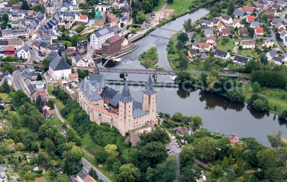 Rochlitz from the bird's eye view: Palace in Rochlitz in the state Saxony, Germany