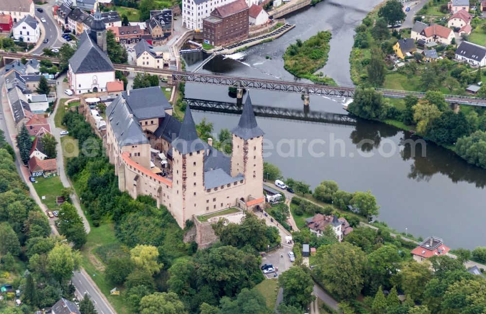 Aerial image Rochlitz - Palace in Rochlitz in the state Saxony, Germany