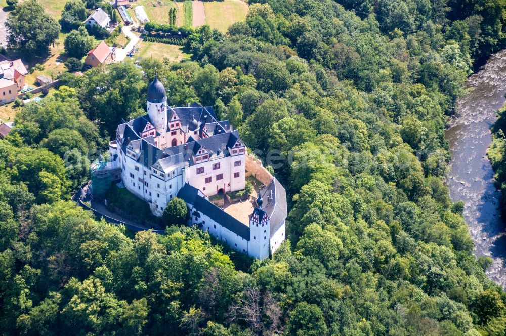 Aerial image Lunzenau - Palace Rochsburg in Lunzenau in the state Saxony, Germany