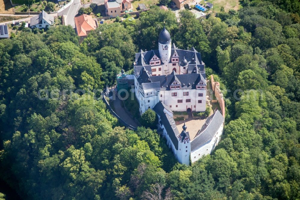 Aerial photograph Lunzenau - Palace Rochsburg in Lunzenau in the state Saxony, Germany