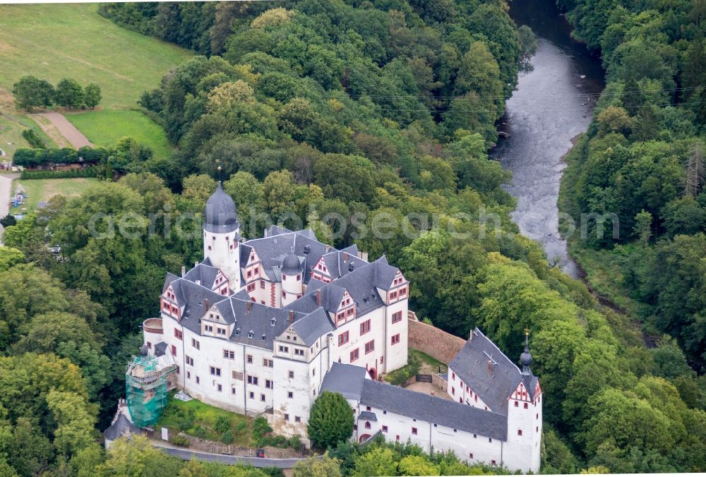 Aerial image Lunzenau - Palace Rochsburg in Lunzenau in the state Saxony, Germany