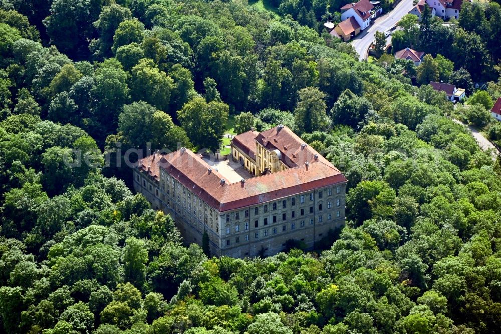 Schillingsfürst from above - Palace Schillingsfuerst in Schillingsfuerst in the state Bavaria, Germany