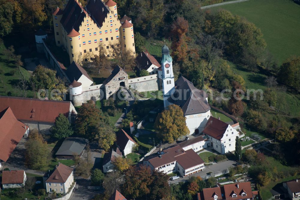 Aerial photograph Erbach - Palace Schloss Erbach on Schlossberg in Erbach in the state Baden-Wuerttemberg, Germany