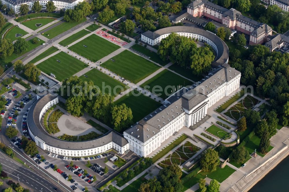 Aerial image Koblenz - Palace Schloss Koblenz in Koblenz in the state Rhineland-Palatinate, Germany