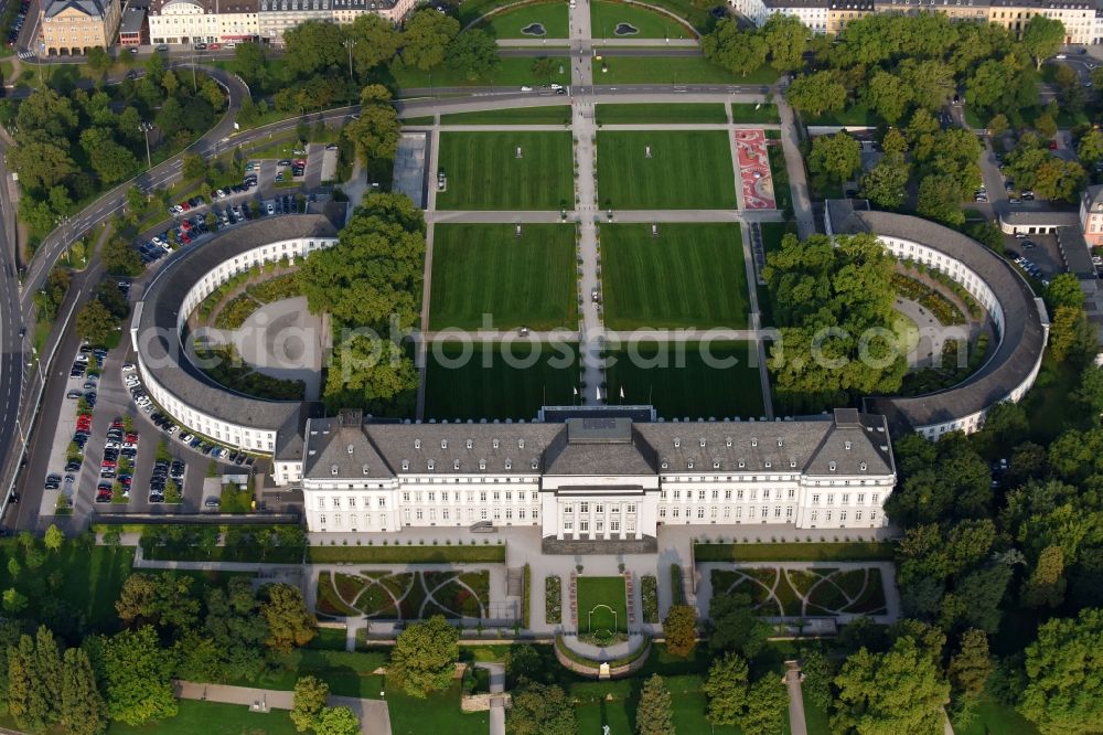 Aerial image Koblenz - Palace Schloss Koblenz in Koblenz in the state Rhineland-Palatinate, Germany