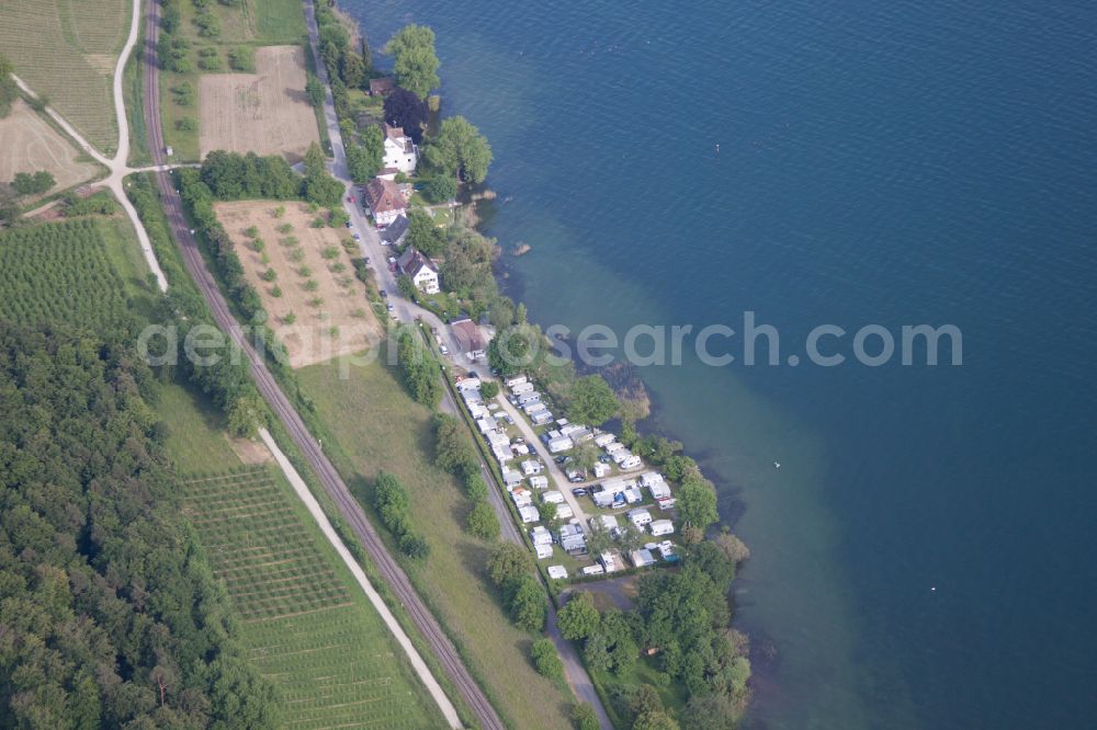 Uhldingen-Mühlhofen from the bird's eye view: Palace Schloss Maurach on street Birnau-Maurach in Uhldingen-Muehlhofen at Bodensee in the state Baden-Wuerttemberg, Germany