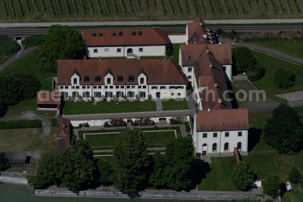 Uhldingen-Mühlhofen from above - Palace Schloss Maurach on street Birnau-Maurach in Uhldingen-Muehlhofen at Bodensee in the state Baden-Wuerttemberg, Germany