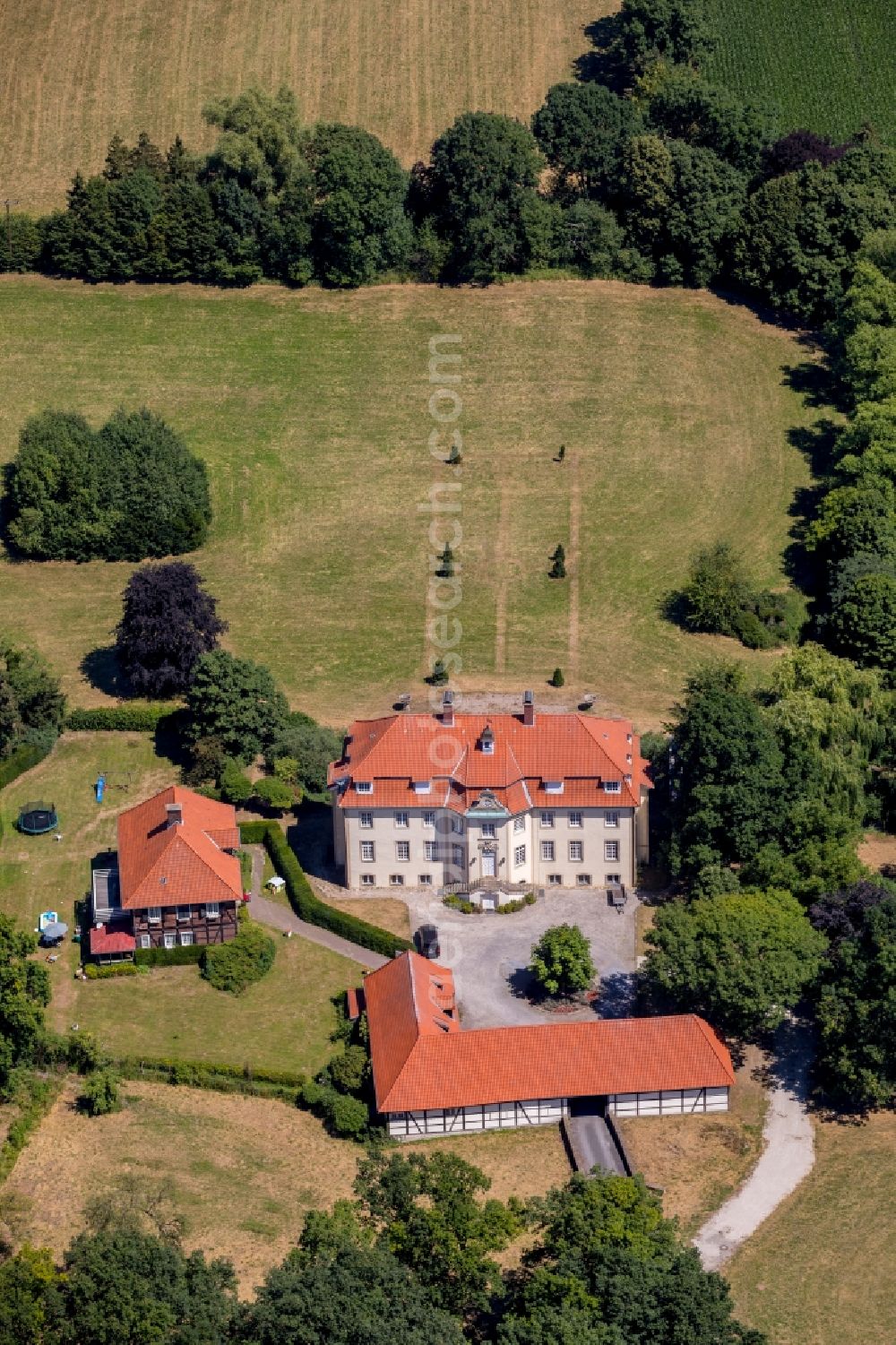 Aerial image Ennigerloh - Palace Schloss Vornholz on Steinpatt in Ennigerloh in the state North Rhine-Westphalia, Germany