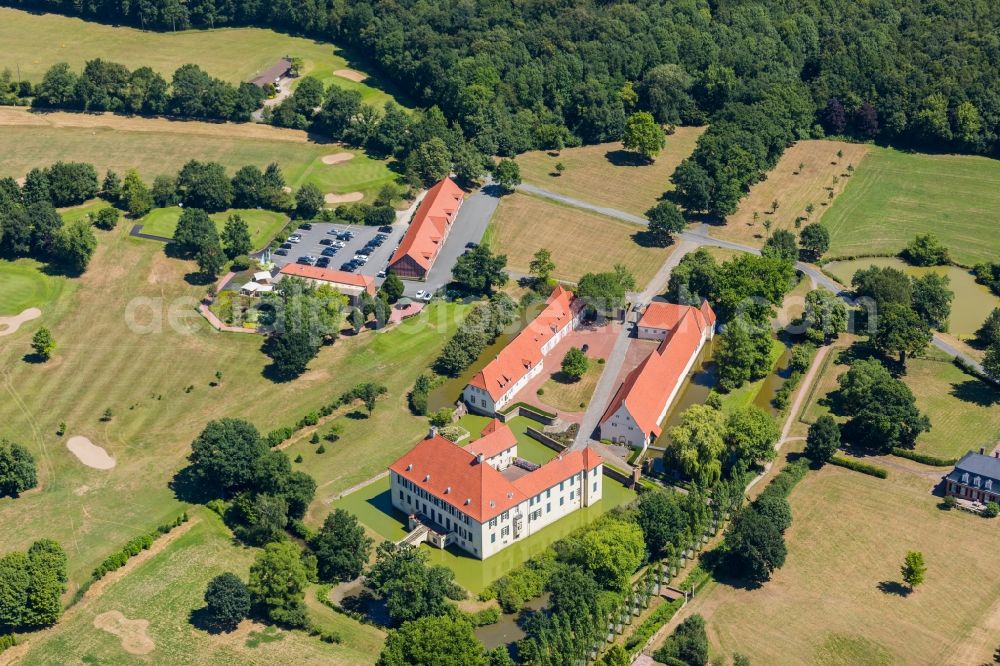 Aerial image Ennigerloh - Palace Schloss Vornholz on Steinpatt in Ennigerloh in the state North Rhine-Westphalia, Germany