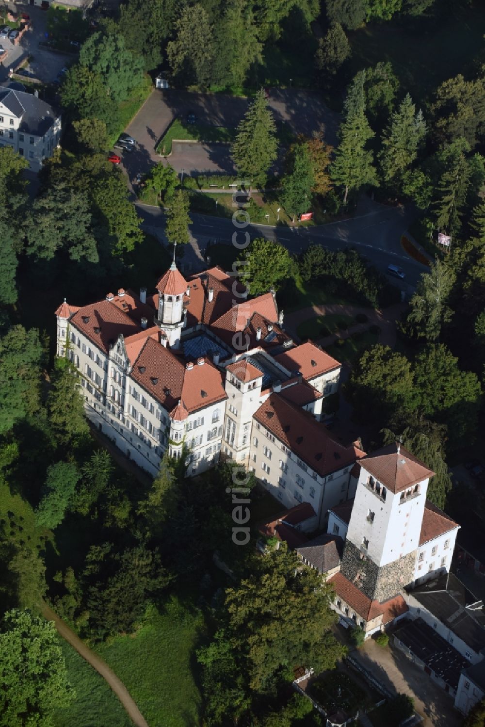 Aerial photograph Waldenburg - Palace Schloss Waldenburg in Waldenburg in the state Saxony