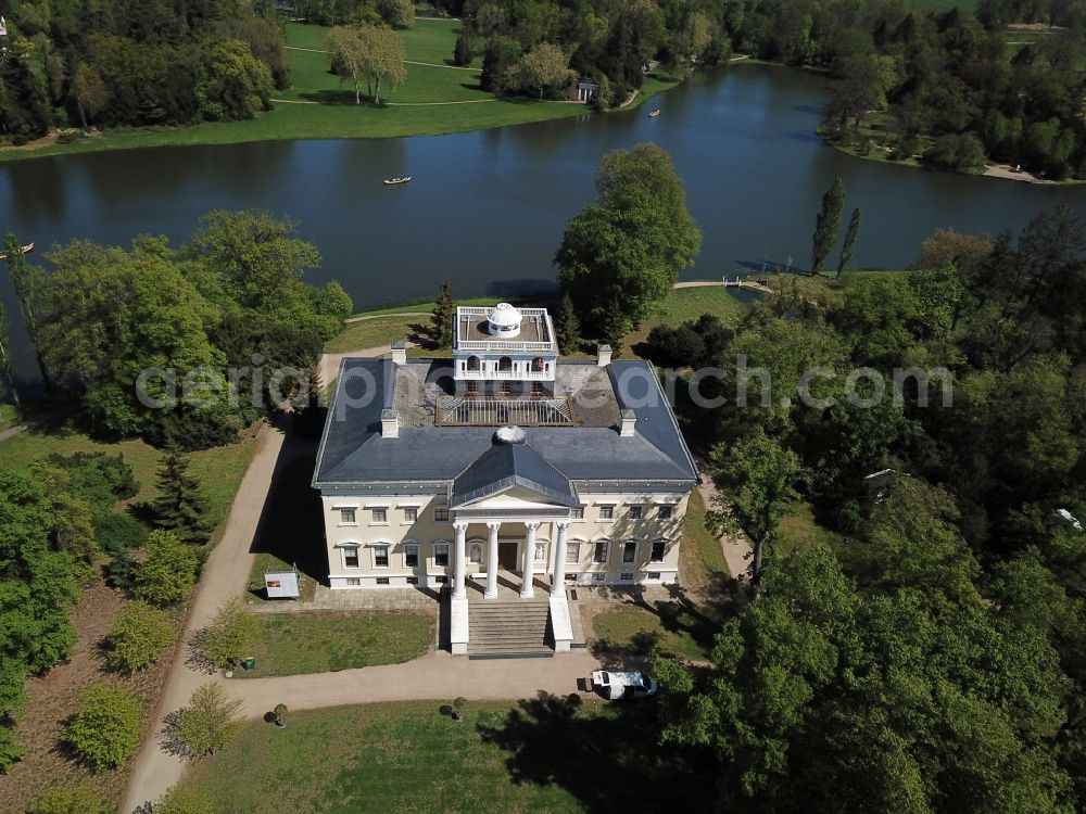 Oranienbaum-Wörlitz from the bird's eye view: Palace Schloss Woerlitz on Alter Wall in Oranienbaum-Woerlitz in the state Saxony-Anhalt, Germany