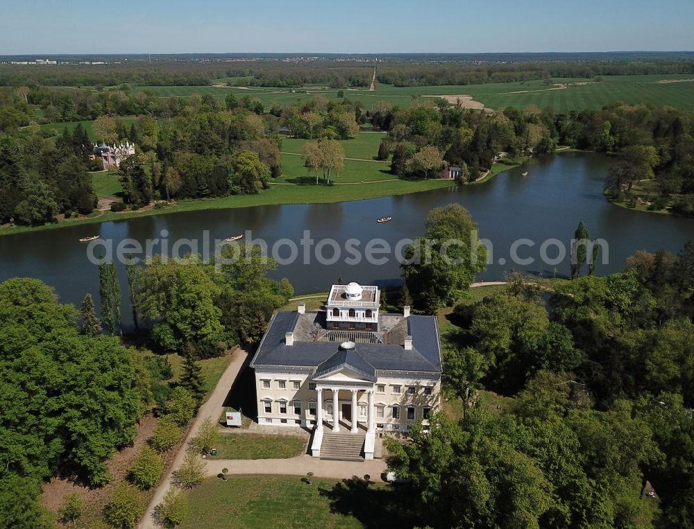 Aerial image Oranienbaum-Wörlitz - Palace Schloss Woerlitz on Alter Wall in Oranienbaum-Woerlitz in the state Saxony-Anhalt, Germany