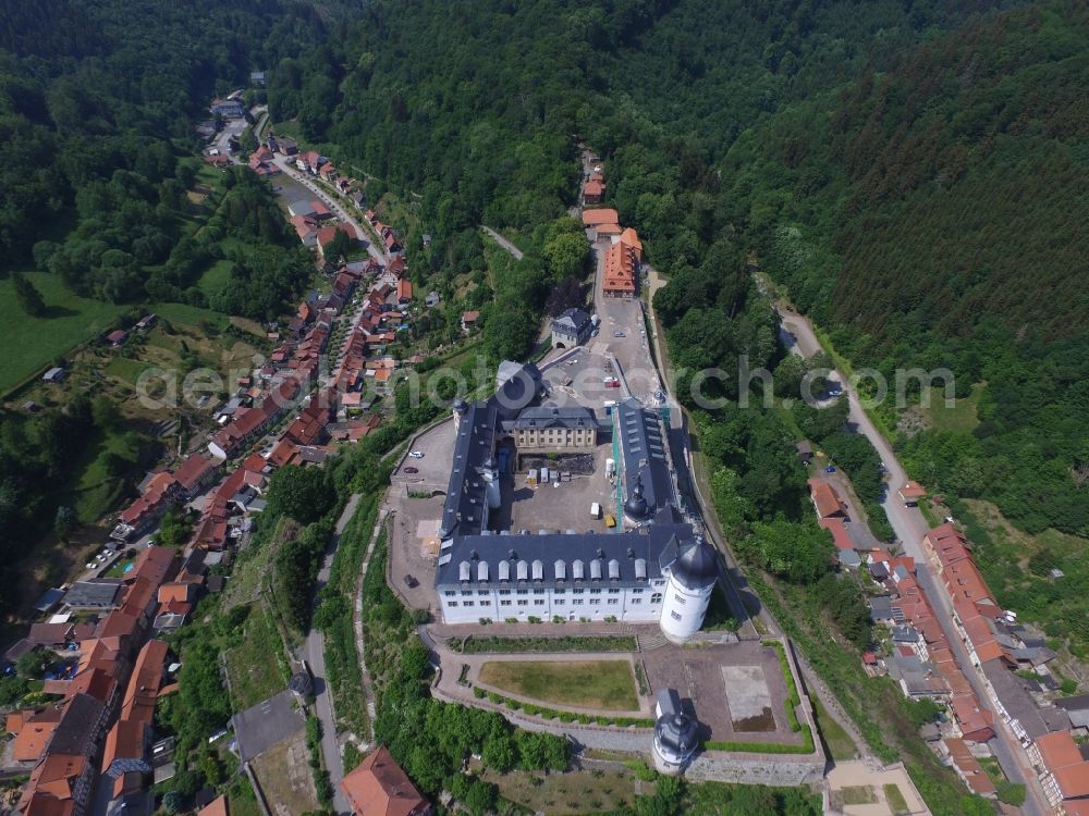 Aerial photograph Stolberg (Harz) - Palace on Schlossberg in Stolberg (Harz) in the state Saxony-Anhalt, Germany