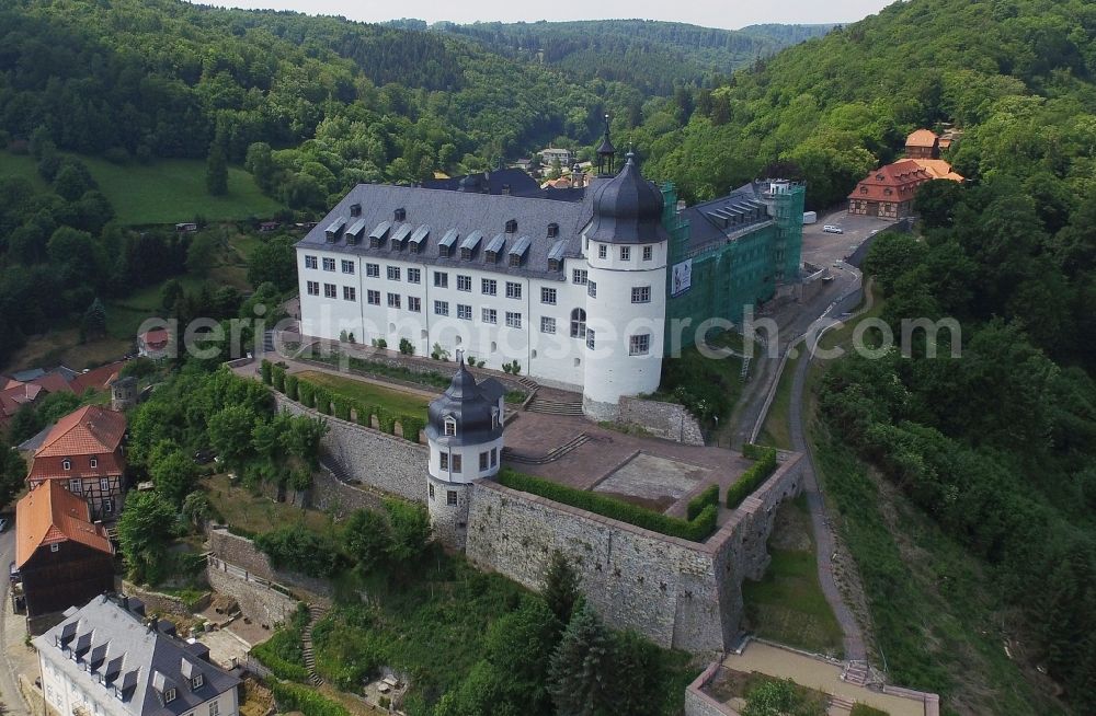 Aerial photograph Stolberg (Harz) - Palace on Schlossberg in Stolberg (Harz) in the state Saxony-Anhalt, Germany