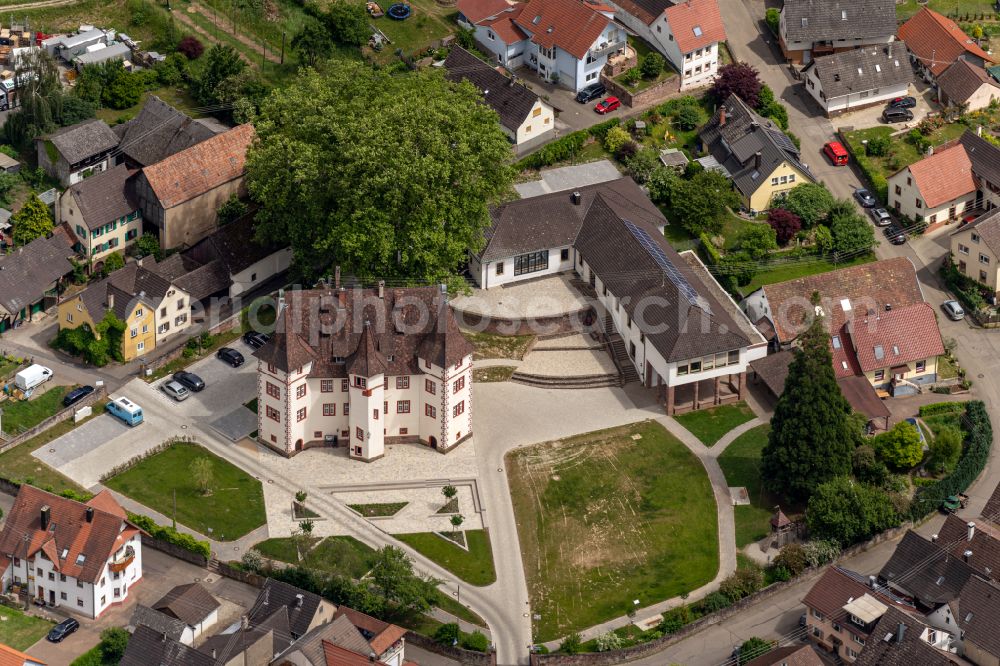 Schmieheim from above - Palace in Schmieheim in the state Baden-Wuerttemberg, Germany