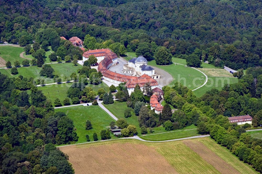 Stuttgart from above - Palace Solitude in Stuttgart in the state Baden-Wuerttemberg, Germany