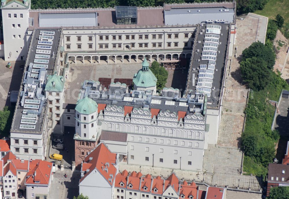 Aerial image Szczecin - Stettin - Palace Stettiner Schloss in Szczecin in West Pomeranian, Poland