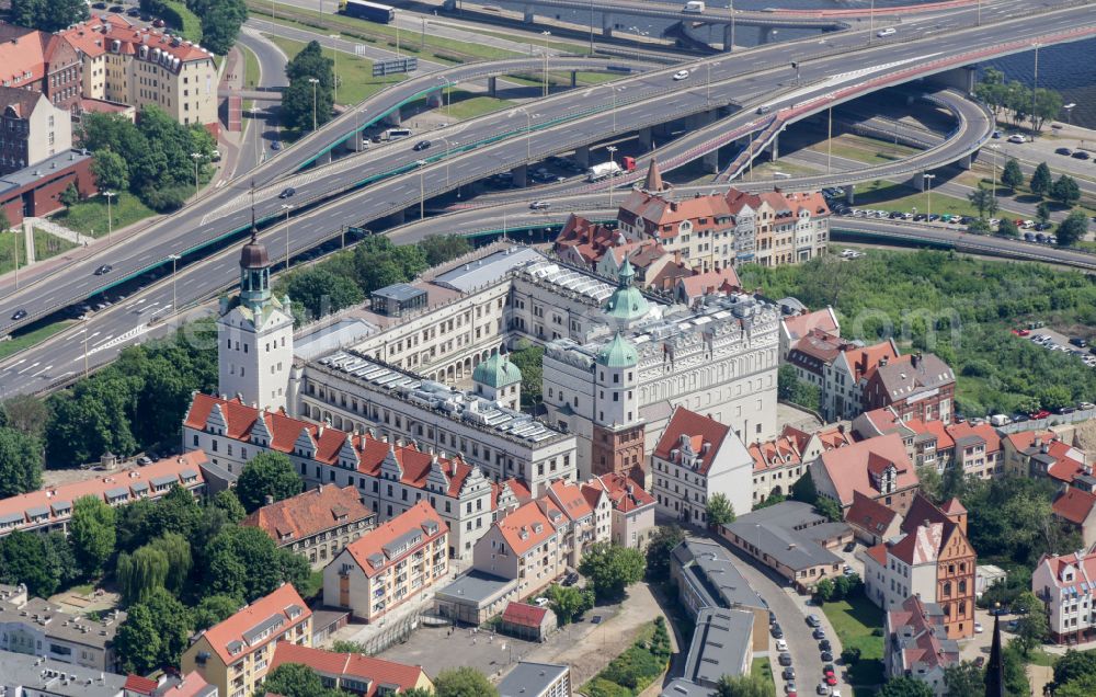 Szczecin - Stettin from above - Palace Stettiner Schloss in Szczecin in West Pomeranian, Poland