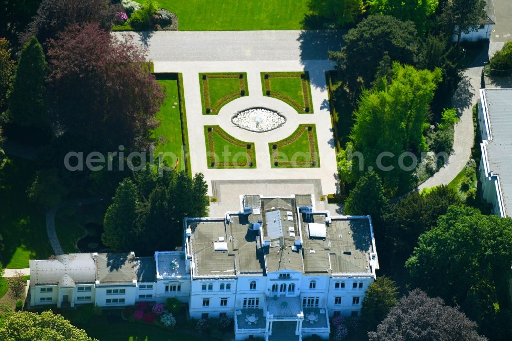 Bonn from above - Palace Villa Hammerschmidt on Adenauerallee in the district Gronau in Bonn in the state North Rhine-Westphalia, Germany