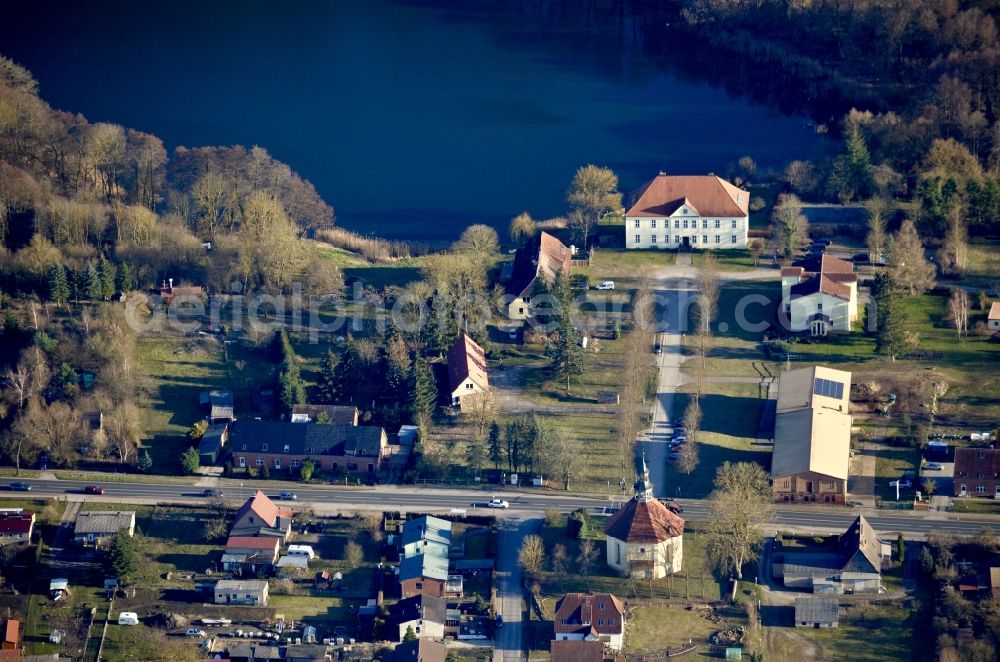 Blumenholz from above - Palace Weisdin in Weisdin in the state Mecklenburg - Western Pomerania, Germany