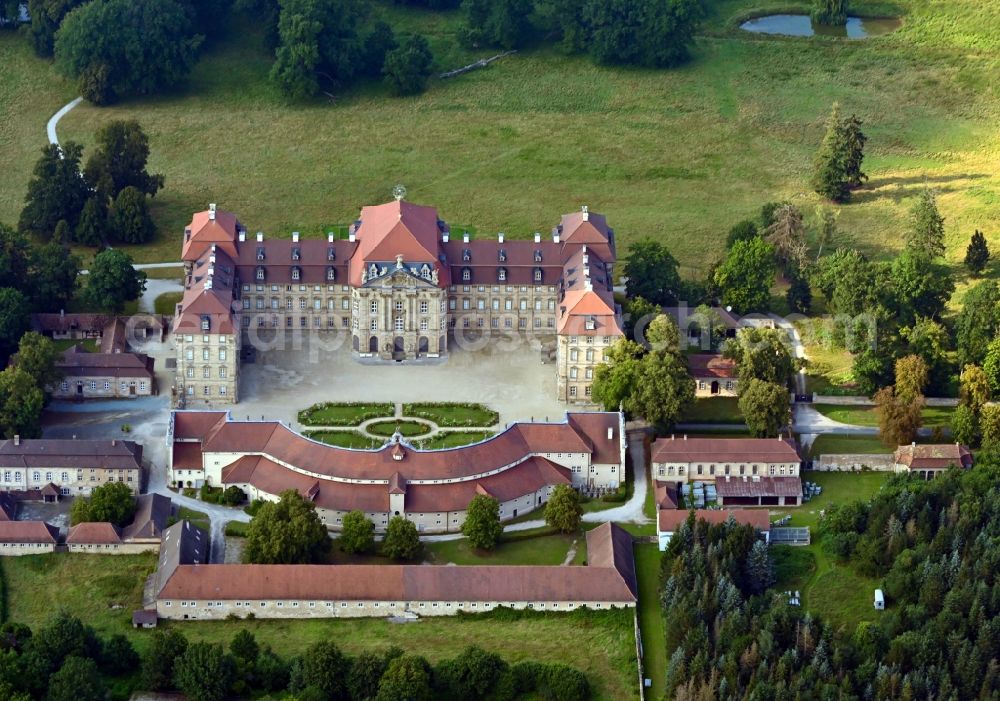 Pommersfelden from above - Palace Weissenstein in Pommersfelden in the state Bavaria, Germany