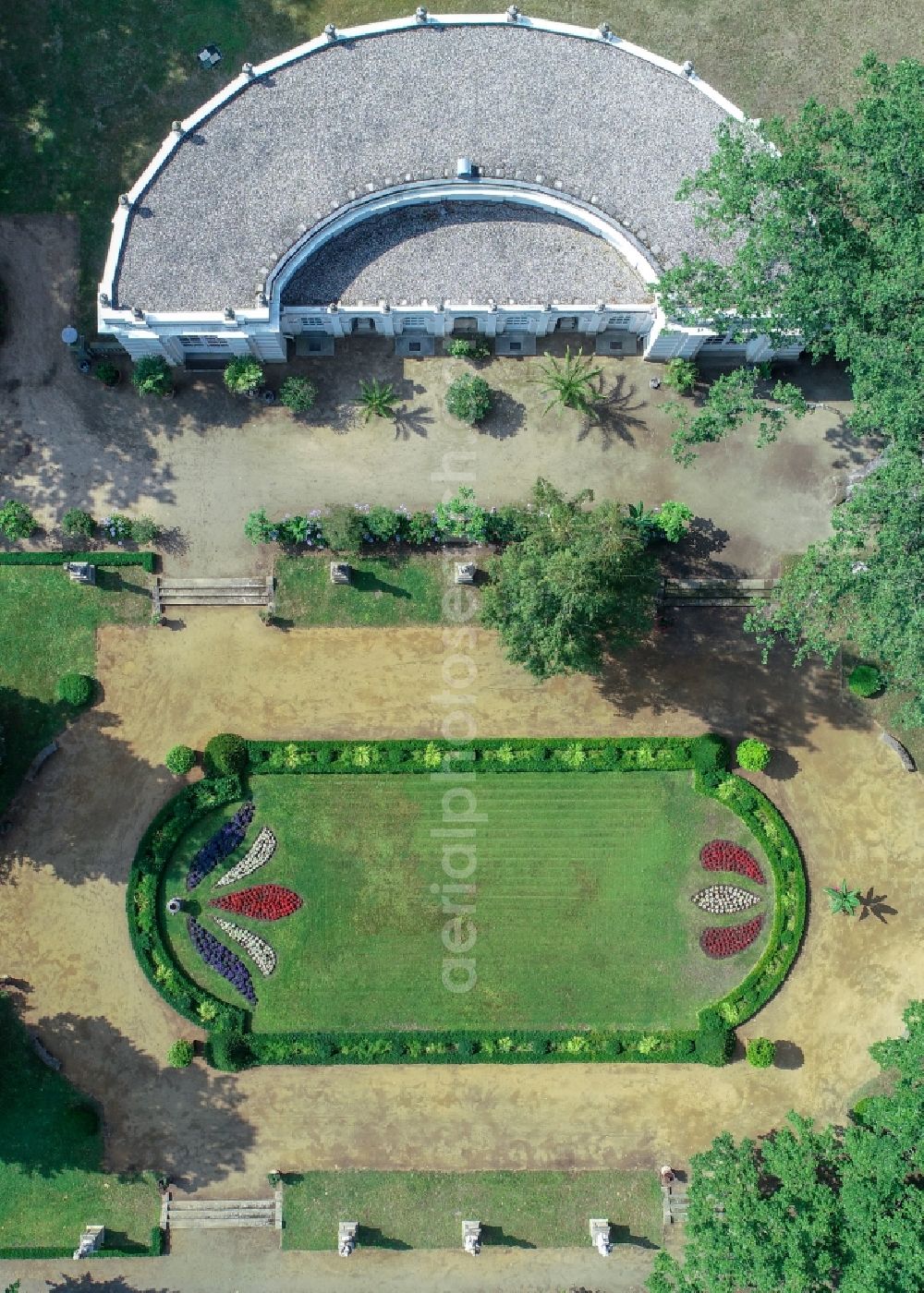 Wiepersdorf from above - Palace in Wiepersdorf in the state Brandenburg, Germany