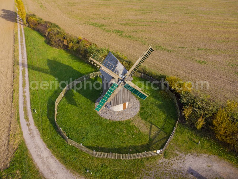 Aerial photograph Grimma - Paltrock windmill Schkortitz in Grimma in the state of Saxony, Germany