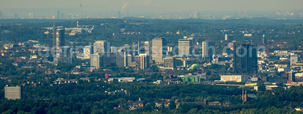 Aerial photograph Essen - Panoramic city view of downtown area in Essen in the state North Rhine-Westphalia