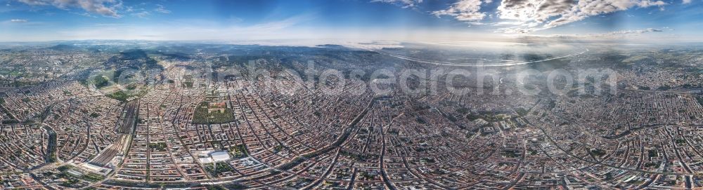 Aerial photograph Wien - Panoramic city view of downtown area in the Mariahilf district of Vienna in Austria