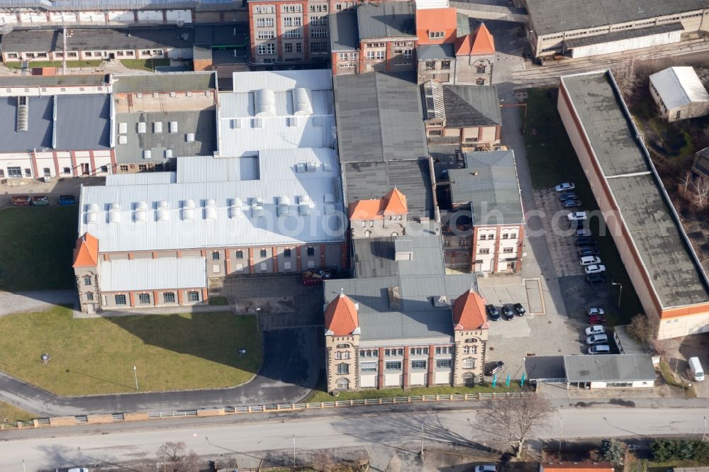 Heidenau from above - Paper mill of the company Glatfelter in Heidenau in federal agriculture Sachsen.Die P. H. Glatfelter company is an American wood processing Unternehmen.Im April 2013 Glatfelter acquired the Dresden Papier GmbH